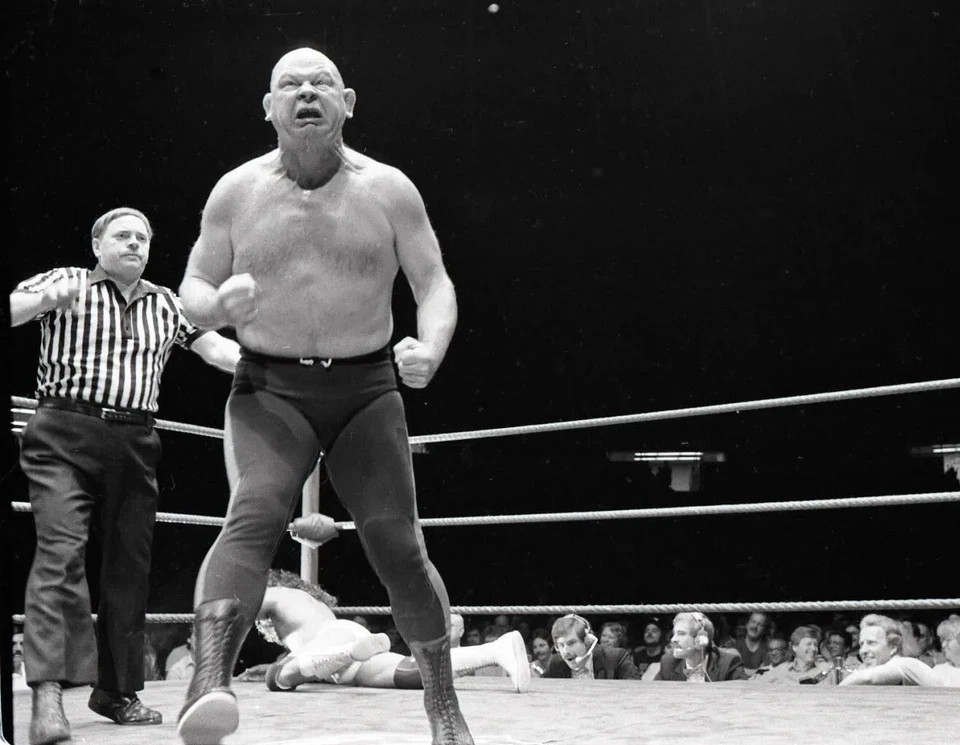 Luchador Barón Von Raschke 8x10 Foto AWA Lucha Libre Impresión #2 Foto 1 de 1