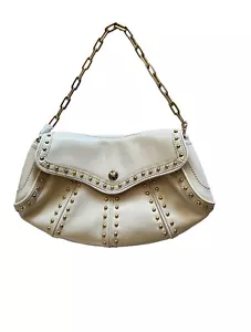 Maxx New York Crossbody Bag Leather Purse Off-White Hand Bag Gold Chain Strap - Picture 1 of 8