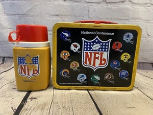 Vintage NFL Lunch Box and Thermos 1975 American National Football Conference - Picture 1 of 16