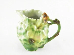 Royal Bayreuth Geranium Green Flower Creamer 1902 Mark Deponiert Bavaria RARE - Picture 1 of 11