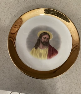 Vintage Jesus Plate, Crest-O-Gold SABIN Warranted 22k on the back of the Plate - Picture 1 of 2