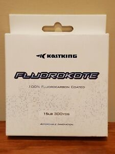 KastKing Fluorokote 100% Fluorocarbon Coated Fishing Line - 15 lb Test / 300 yds