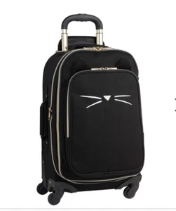 The Emily & Meritt Black Cat 21” Carry-On Spinner BLACK w/Gold Zippers - Picture 1 of 13
