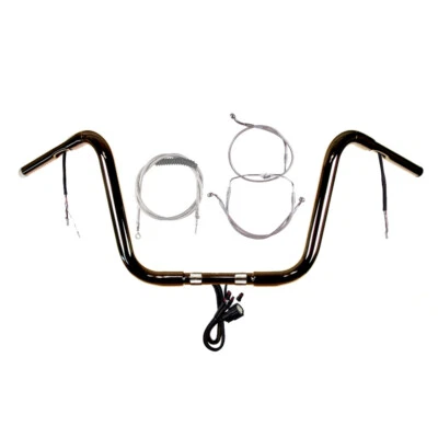 Kit de manillar precableado 1 1/4" negro 12" Harley Road King 2014-2016 sin ABS Foto 1 de 2