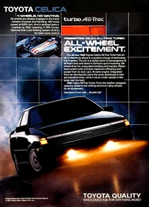 1988 TOYOTA CELICA ALL-TRAC TURBO—VINTAGE '88 ADVERTISEMENT—ORIGINAL PRINT AD - Picture 1 of 1
