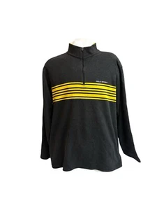 Men's Vintage Polo Sport Ralph Lauren Quarter Zip Sweater Sz XL Black Gold - Picture 1 of 10