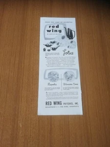 1951 RED WING POTTERY HAND PAINTED FLORAL DINNERWARE MINNESOTA RETRO VINTAGE AD - Picture 1 of 1
