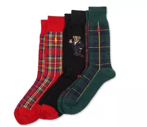 Polo RALPH LAUREN Men's Sock 3-Pk. Martini Bear Crew Socks Giftbox Set - Picture 1 of 4
