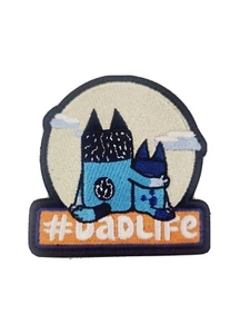 Bluey Dad Life Embroidered Patch Hook Backing - Picture 1 of 2