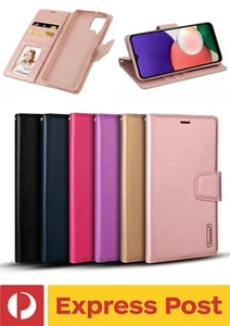Samsung Galaxy A22 4G/ M32/ M22 Shockproof Leather Card Wallet HANMAN Flip Case - Foto 1 di 15