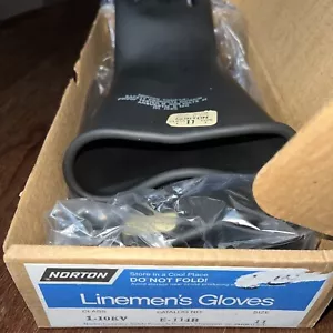 Norton D120 Lineman Rubber Insulating Gloves - Size 11 - Class 1 - Type I - - Picture 1 of 7