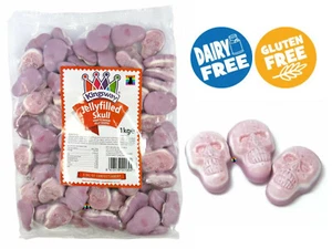 Kingsway JELLY-FILLED SKULLS Sweets Halloween Spooky Candy GLUTEN & DAIRY FREE - Picture 1 of 8