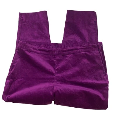 J. Jill Velveteen Women's side zip Pants Women's size 20 Plum - Image 1 of 3
