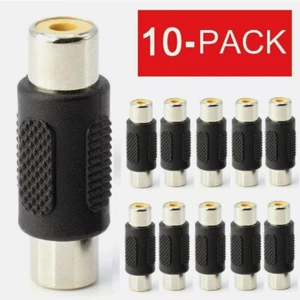 Confezione 10 Connettore Adattatore Accoppiatore Jack AV RCA Audio Video Femmina a Femmina - Foto 1 di 5