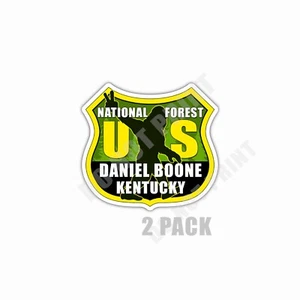 Paquete de 2 pegatinas Daniel Boone National Forest Kentucky Bigfoot Souvenir impermeable - Imagen 1 de 4
