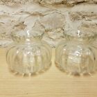 Vintage Glass Lampshades Clear Ribbed 1970/80s Lighting Lamp Shades Retro