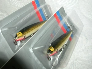 VINTAGE Rebel:2 ORIGINAL TRACDOWN C.D.SINKING MINNOW LURE;RARE GOLD TEXTURED;NOS - Picture 1 of 4