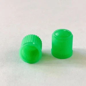 TYRE VALVE CAPS DUST COVER - CAR CYCLE BIKE - GREEN UK STANDARD SET OF 4 - TIRE - Picture 1 of 2