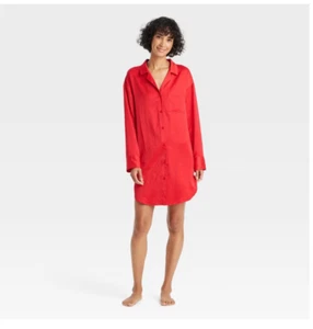 Camisón para mujer Auden satinado cuello muesca - pequeño - ROJO - Imagen 1 de 4