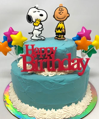 Charlie Brown and Snoopy Birthday Cake Topper Set BRAND NEW - Image 1 of 4