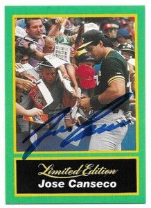 JOSE CANSECO Autographed Signed 1989 CMC Baseball card #18 Oakland A's COA