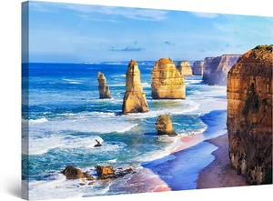 Coastal Ocean Landscape 90x60cm Framed Premium Quality Wall Art Print - Bild 1 von 3