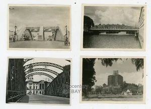 Lote de 4 fotos nítidas vintage de escenas del puente callejero de Singapur de la Segunda Guerra Mundial 1945 - Imagen 1 de 6