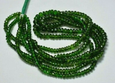 4mm To 6mm Chrome Diopside Faceted Rondelles Gemstone Beads 15 Inch Strand - Image 1 of 3