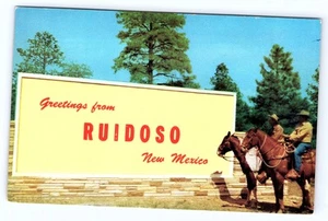 Ruidoso Downs New Mexico Greetings Sign Postcard B793 - Picture 1 of 2