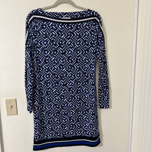 Abito casual donna Michael Kors manica lunga blu e bianco taglia media