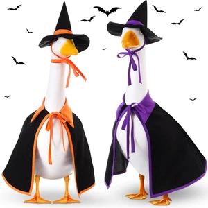 2 Set Halloween Gans Outfit Rasen Veranda Gans Tücher Kunststoff Kleidung Herbst Hallo - Bild 1 von 12