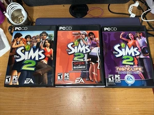 3 Stück Die Sims 2, Open For Business, Nachtleben PC Spiel UNGETESTET - Bild 1 von 8