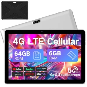 Android Tablet 10.1 inch, 2025 Cellular Tablets with SIM Card Slot, 4G LTE Ta... - Picture 1 of 9