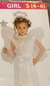 NIP Girls Halloween Costume Sweet Angel w/ Halo Small (4-6) Brand New 3 Pieces - Picture 1 of 5