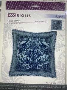 RIOLIS - Counted Cross Stitch Kit - #1700-  Cushion/Panel Spanish Lace- Blues - Picture 1 of 11