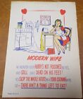 MODERN WIFE Antique Paper Penny Dreadful Comic Vinegar Valentine - 10.5 x 7.5