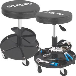2x WERKSTATT ROLLSITZ 135kg WERKSTATTHOCKER ARBEITSHOCKER mit WERKZEUG-ABLAGE - Bild 1 von 6