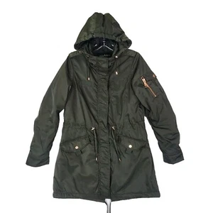 Madden NYC Womens XS Utility Coat Dark Green Lined Windbreaker Parka /Military - Picture 1 of 21