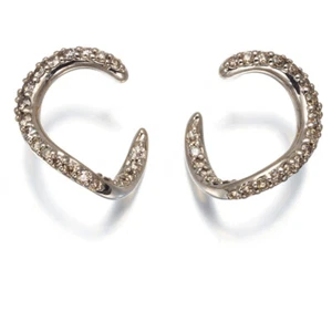 Auth KASHIKEY Earrings Diamond 0.60ct Marchioness 18K 750 Brown Gold/WG - Picture 1 of 4