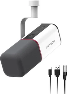 Cardioid Dynamic Vocal Microphone with Mic Cover USB XLR Microphone IXTECH White - Picture 1 of 9