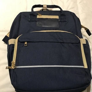 Diaper Bag Backpack with Changing Station 6 in 1 Baby Bags USB/Audio Ports Navy - Picture 1 of 12