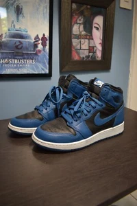 Nike Air Jordan 1 Retro High OG Dark Marina Blue Black GS Size 6.5Y 575441 404 - Picture 1 of 7