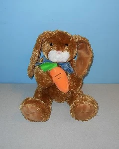 13" Cocoa Easter Bunny Holding Carrot Soft Stuffed Bean Plush Lovie by Chosun - Picture 1 of 1