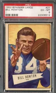 1952 BOWMAN LARGE #21 BILL HOWTON PSA 6 (RC) PACKERS - Picture 1 of 2