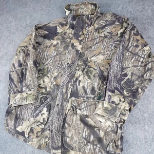VTG Mossy Oak Jacket Mens Medium Brown Hunting Camo Breakup Field Coat Remington - Picture 1 of 16