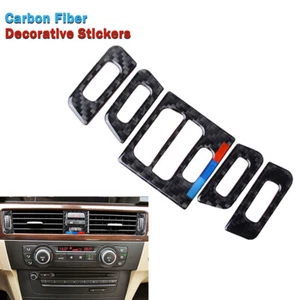 For BMW E90 E92 E93 2005-2012 Real Carbon Fiber Air Vent Outlet Cover Trim - Picture 1 of 7