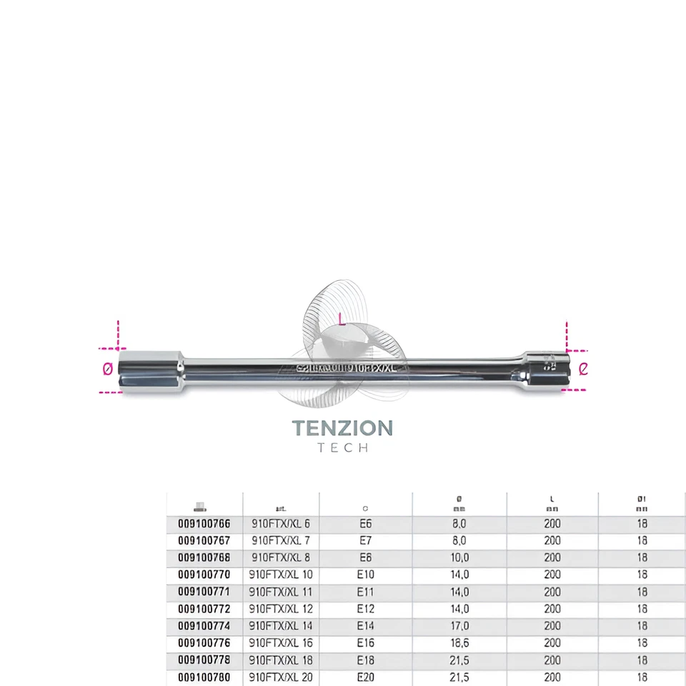 Chiave A Bussola Extra Lunga Torx 3/8" - Beta 910FTX/XL - Immagine 1 di 1