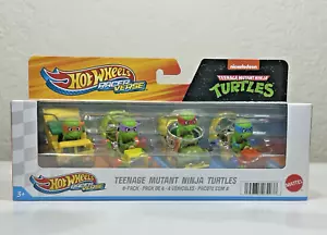 2025 Hot Wheels Racer Verse TMNT 4 Pack Raphael Leonardo Michelangelo Donatello! - Picture 1 of 9