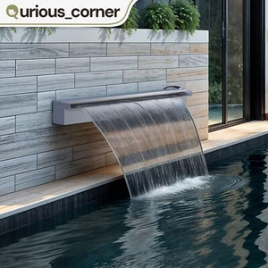 Waterproof Pool Fountain 7LED Light Wireless Remote Control Waterfall Design 48" - Picture 1 of 11