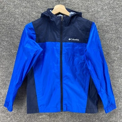 Columbia Activewear Track Jacket Boys  M Medium Blue Full Zip Hooded Long Sleeve - Image 1 of 4